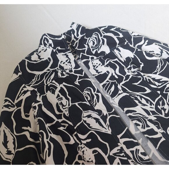 💙 Coldwater Creek Artsy 100% Cotton Jacket Size L Preppy Contemporary - Picture 6 of 8